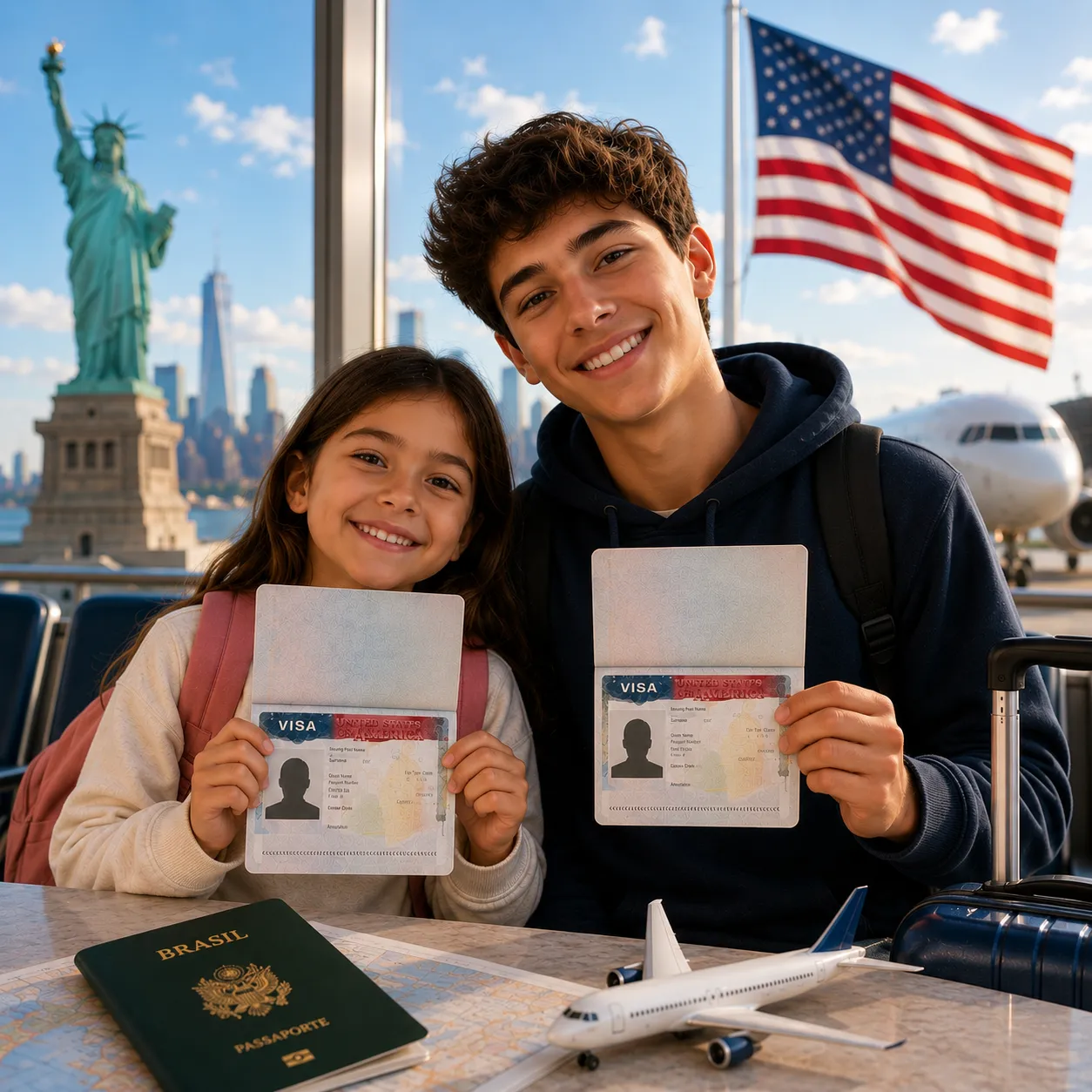 Imagem ilustrativa para o artigo Visto americano para menor de 18 anos da Now Vistos
